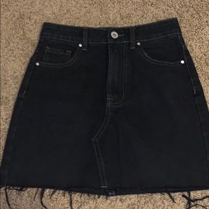 Black Distressed Jean Skirt!